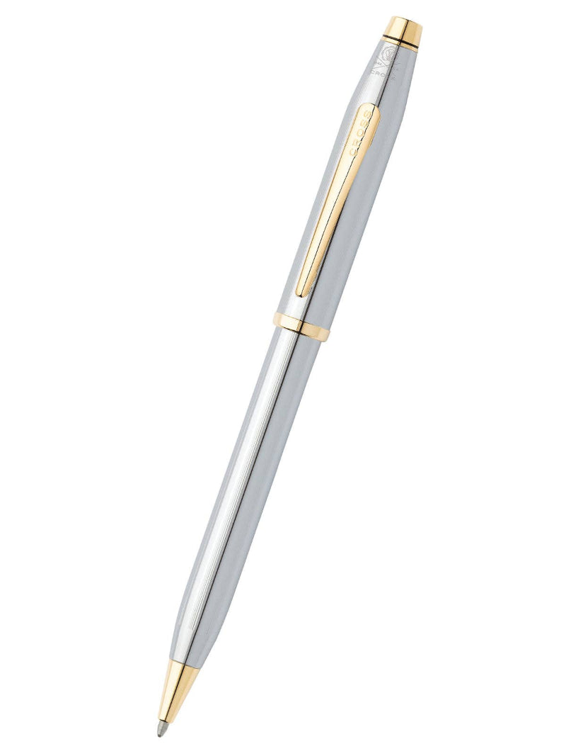Silver and gold pen on a white background
