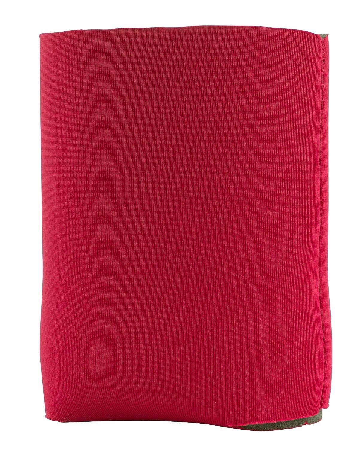 Red fabric swatch on a white background